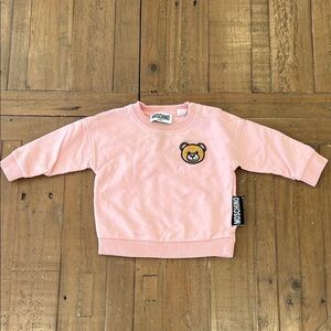 Moschino kids pink teddy bear crewneck sweatshirt 6 months- play condition